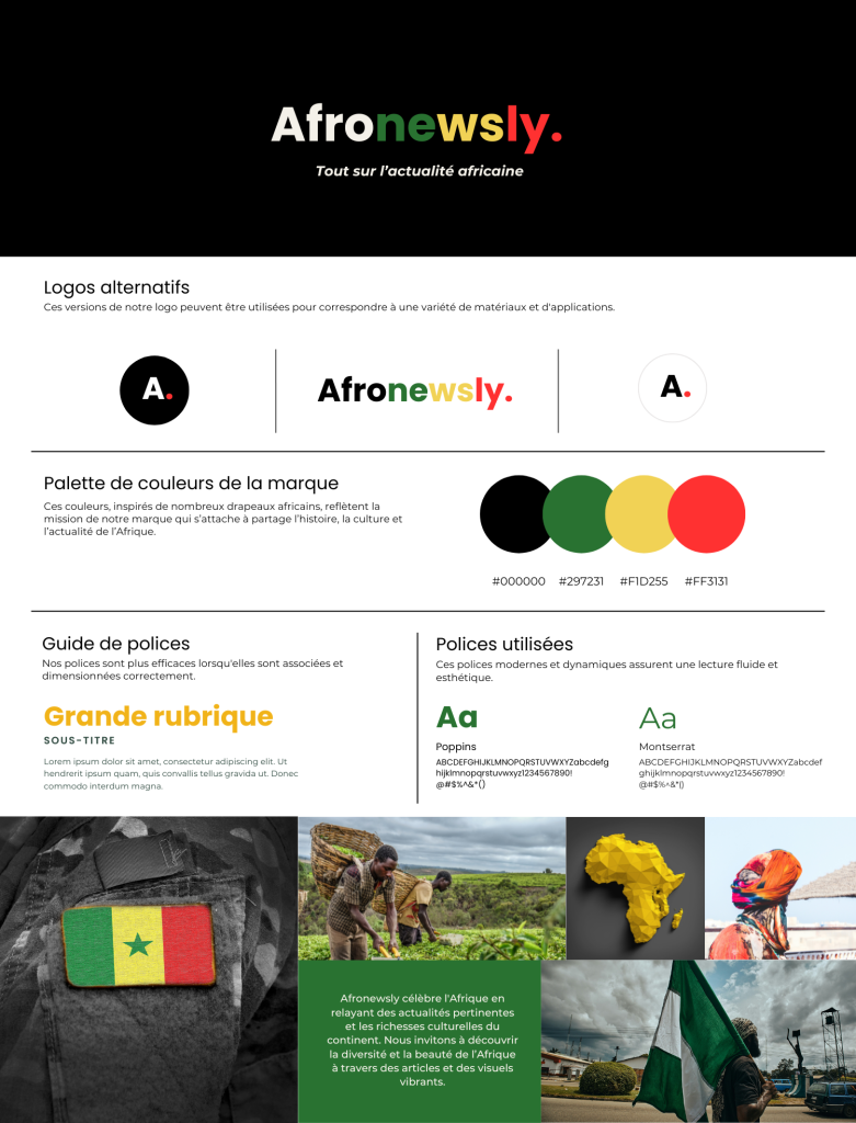 Identité visuelle pour le média Afronewly