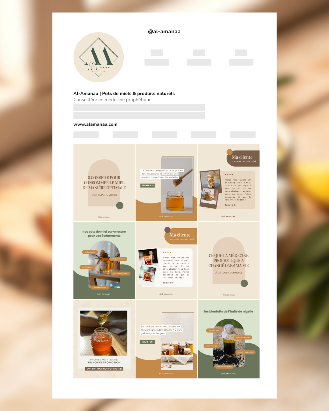 Templates Instagram nutrition médecine prophétique